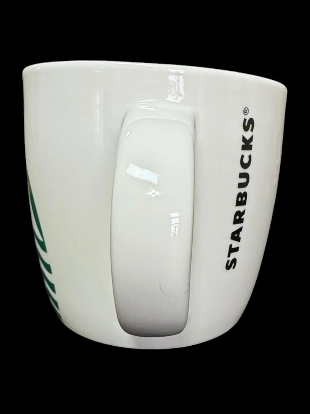 Jumbo-sized White Barrel Mug with Large Classic Green Siren Logo